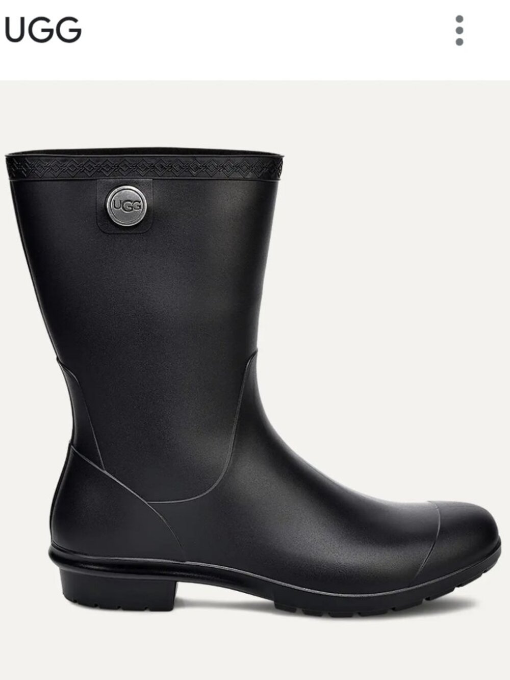 UGG Sienna Black Matte Rain Boots Women's US 8